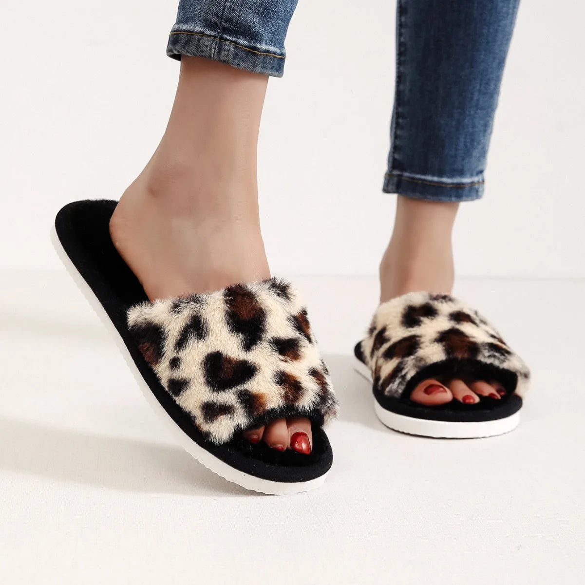 Sexy Leopard Soft Sole Floor Slipper