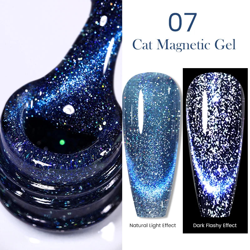 Sparkling Glass Bead Cat Magnetic Gel Nail Polish
