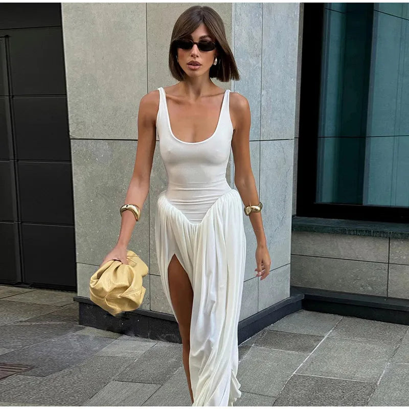 Shawl Maxi Short Sleeve Slim Fit Dress