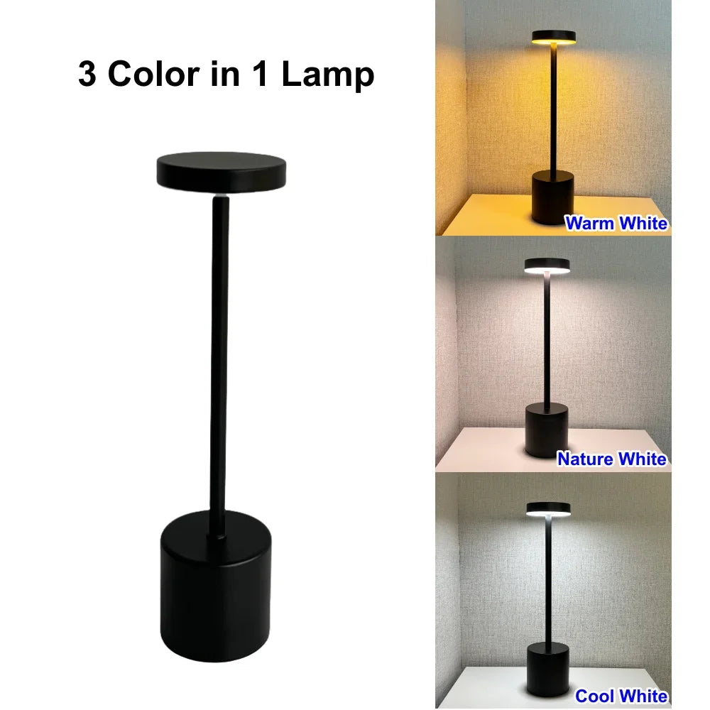 Rechargeable Alloy Cordless LED Table Lamp