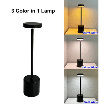 Rechargeable Alloy Cordless LED Table Lamp