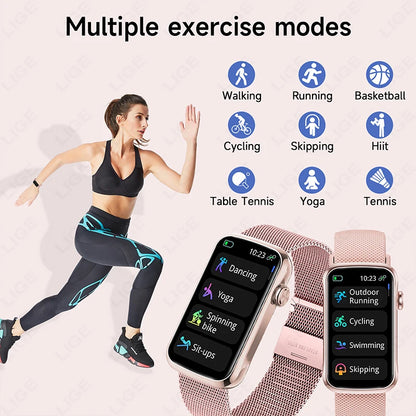 1.47'' Smart Bracelet Heart Rate Step Count Sport Fitness Health Monitor Waterproof Smartwatch