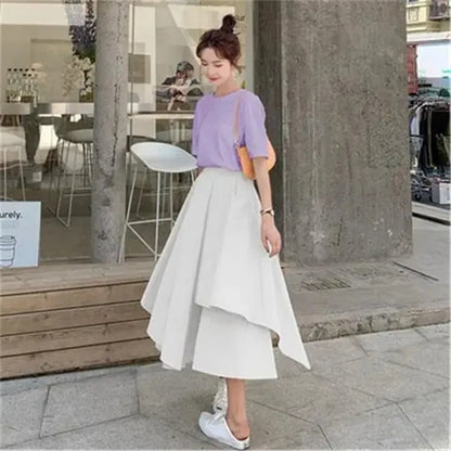 High Waist Korean Elegant Chic Skirts Pants