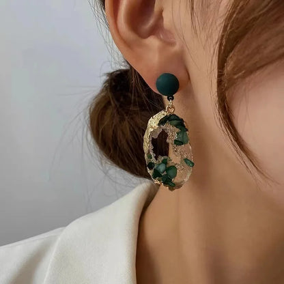 DANA Vintage Emerald Irregular Earrings
