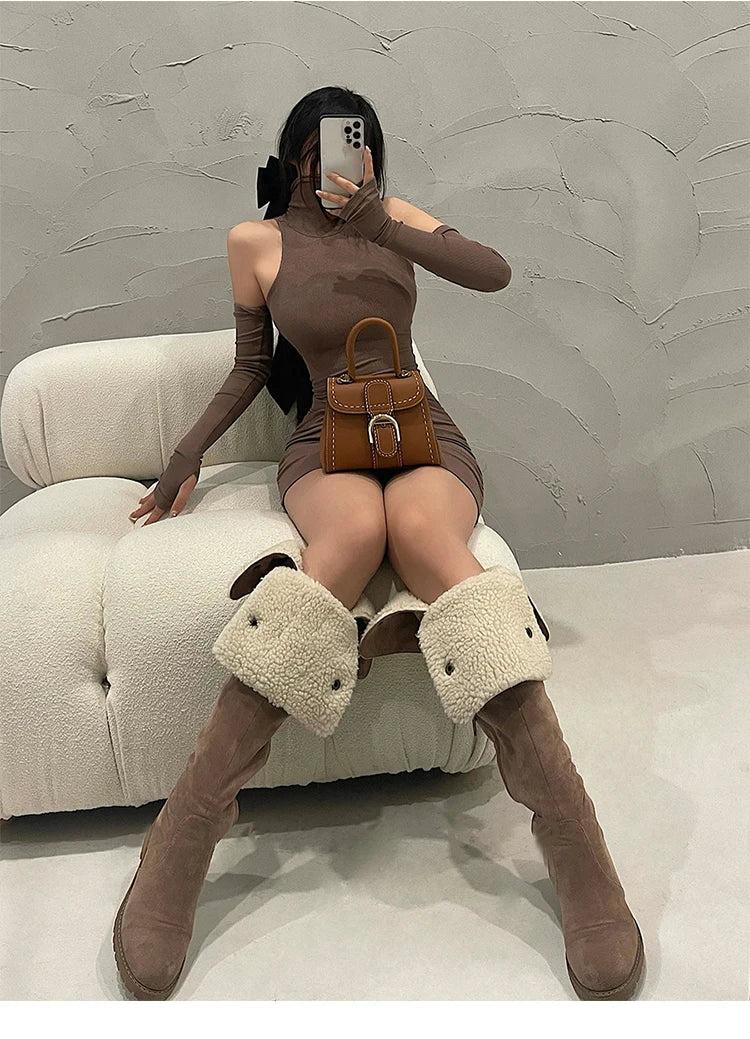 High Neck Tight Dress