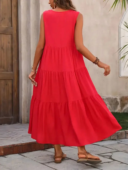 Casual Long Dresses V-neck Loose Dress