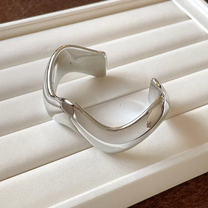 Geometric Glossy Opening Bangle Bracelets