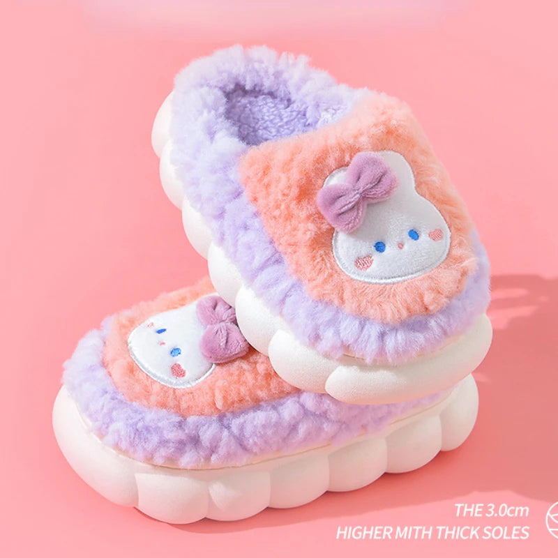 Cute Cartoon Winter Plush Toddler Non-slip Cotton 1-10 Years Slippers