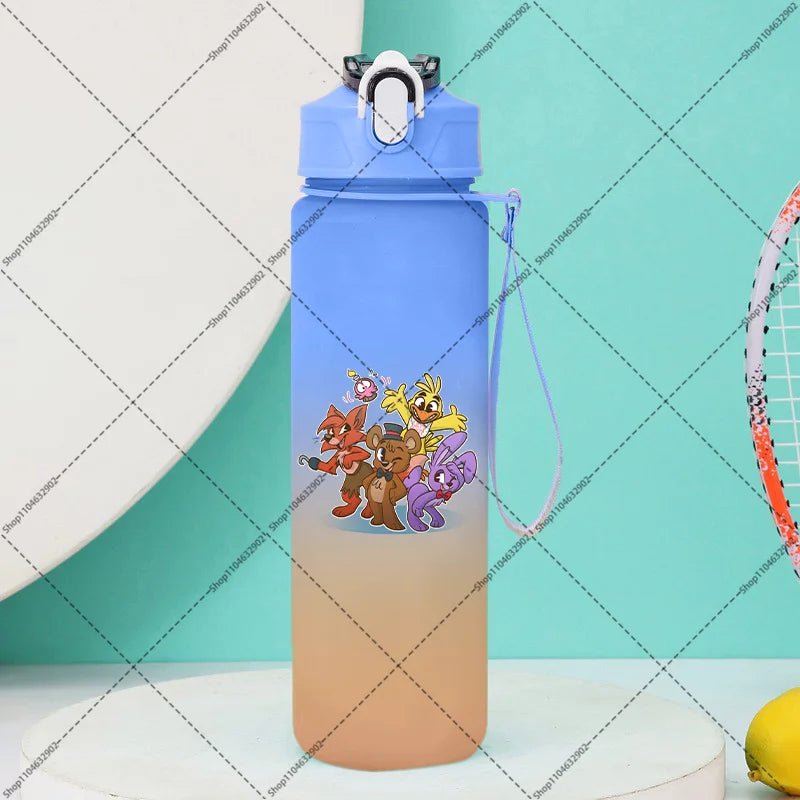 750ml FNAF Water Bottle with Straw Five Nights At Freddys Cartoon Anime