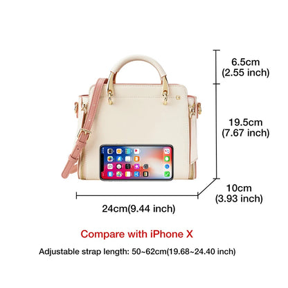 Split Leather Shoulder Elegant Large Tote Bag