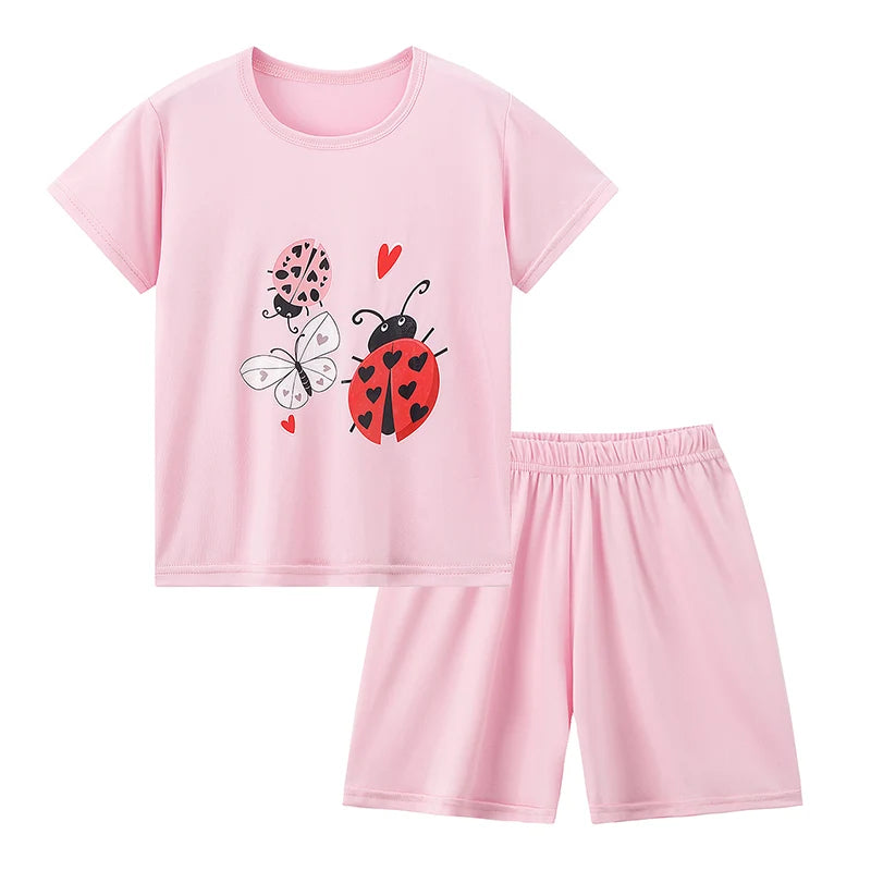 Cute Short sleeved Shorts Casual Set