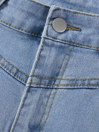 Falda vaquera larga de talle alto estilo maxi