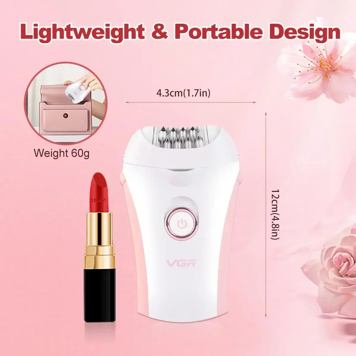 VGR Hair Remover Professional Electric Leg Body