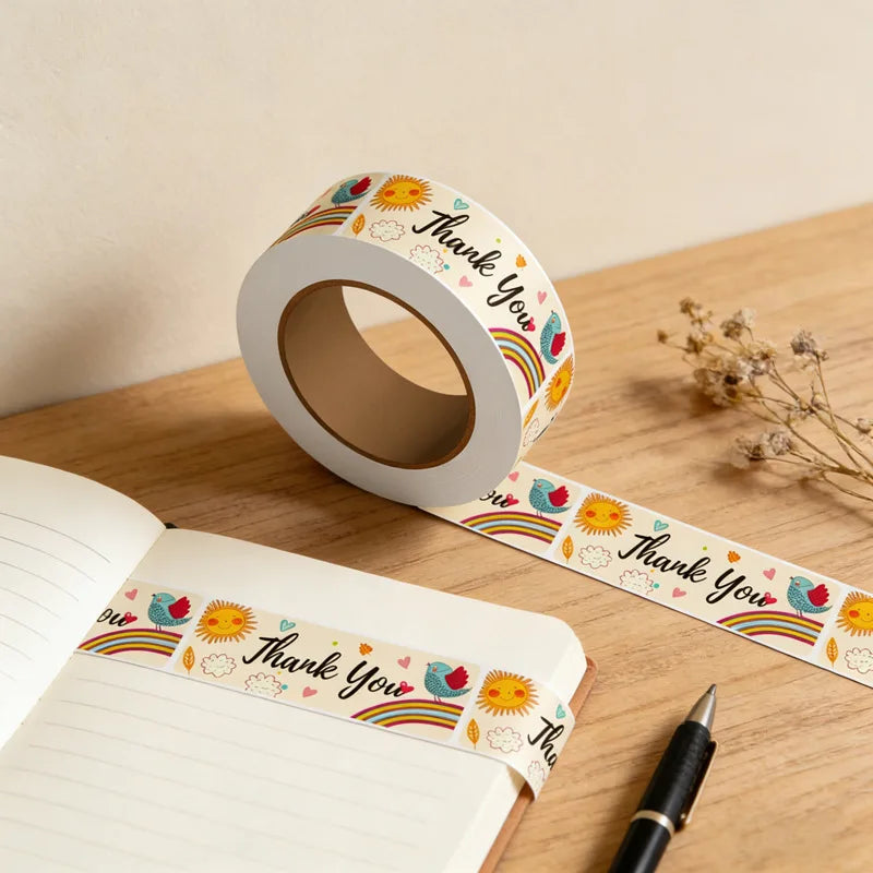 120pcs/Roll Rectangular Thank You Stickers Gift Sealing Stickers