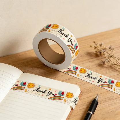 120pcs/Roll Rectangular Thank You Stickers Gift Sealing Stickers