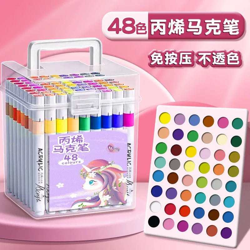 24/36/48/80/120 color acrylic marker pen waterproof stackable