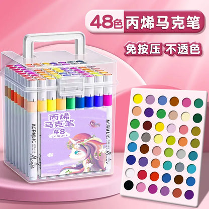 24/36/48/80/120 color acrylic marker pen waterproof stackable