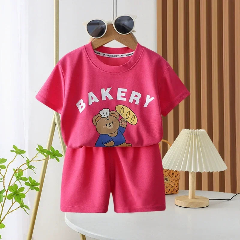 2Pcs Children Tshirt Shorts Set