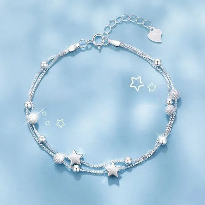 925 Sterling Silver Heart Bracelet Set