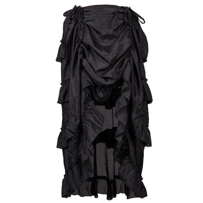 Gothic Long Sexy High-Low Ruffles Corset Skirts