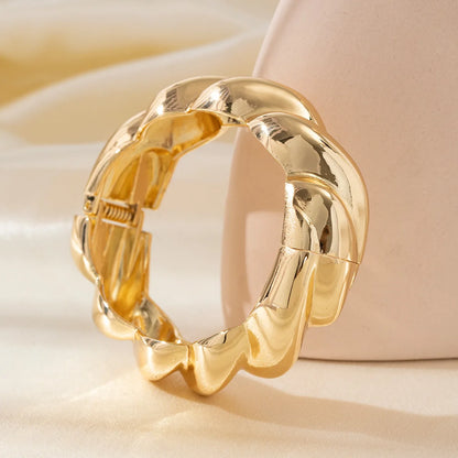 Exaggerated Silver Wide Geometric Irregular Cuff Bangles Punk Open Bangle Chunky Bracelets