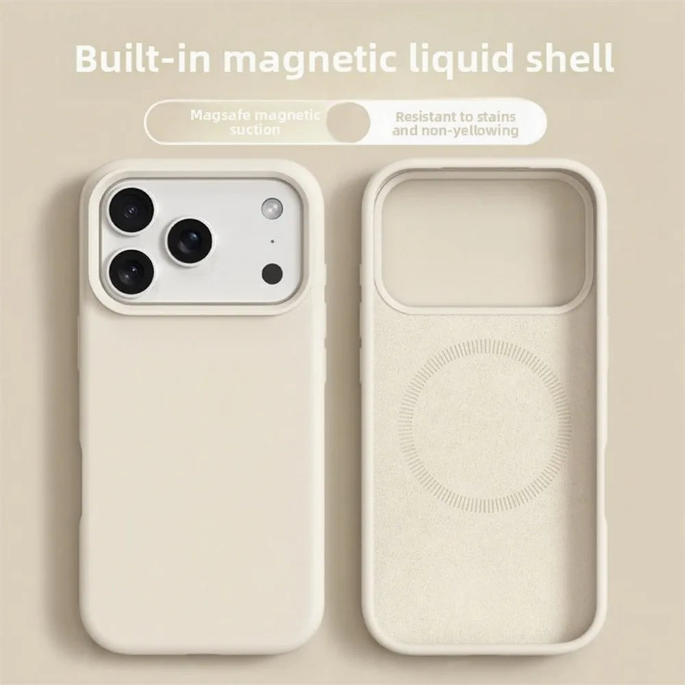 Original Magnetic Phone Case For iPhone 17 16 Pro Max Liquid Silicone Cases