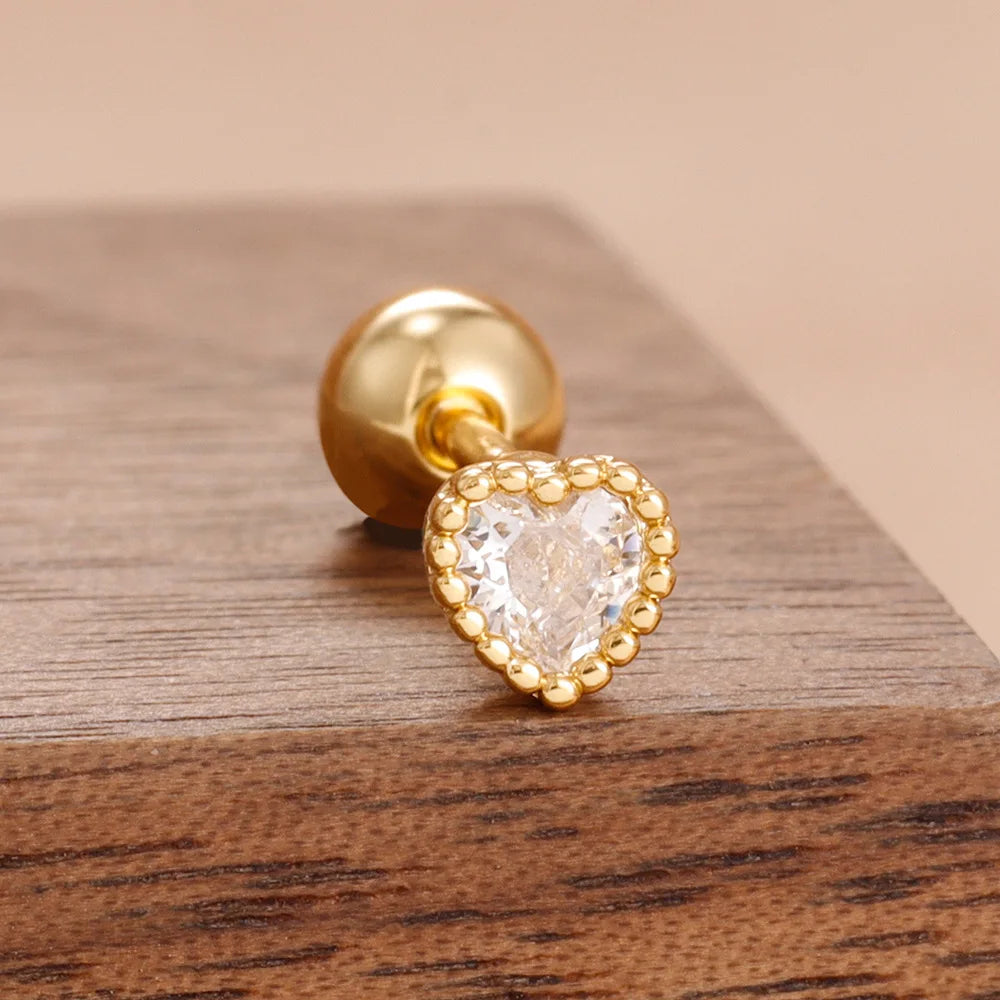 Stainless Steel Gold Color Chain Dangle Drop Zirconia Earrings
