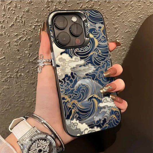 Japanese Waves Electroplate Silver IMD Case