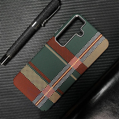 Ultra Slim Carbon Fiber Pattern Mganetic Samsung Cover