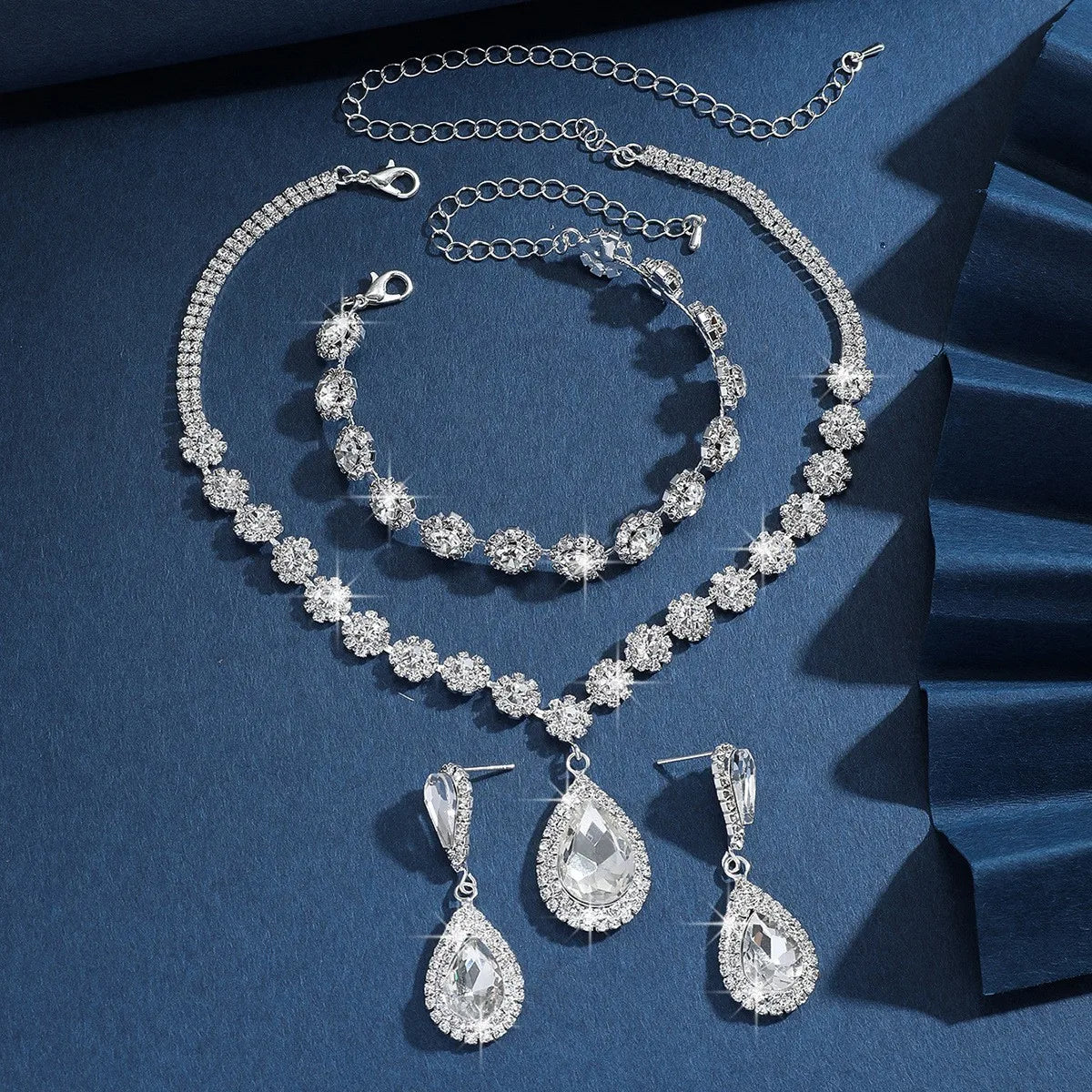 Waterdrop Flower Necklace Jewelry Set