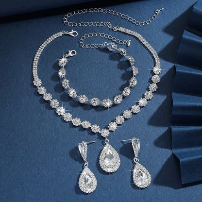 Waterdrop Flower Necklace Jewelry Set