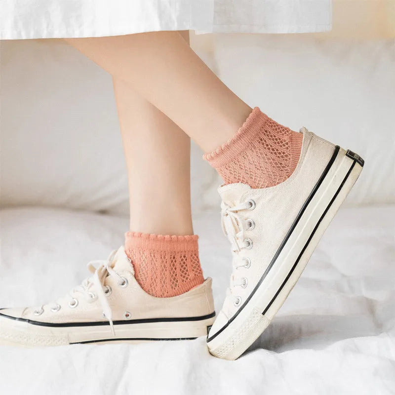 Soft Short Thin Mesh Socks