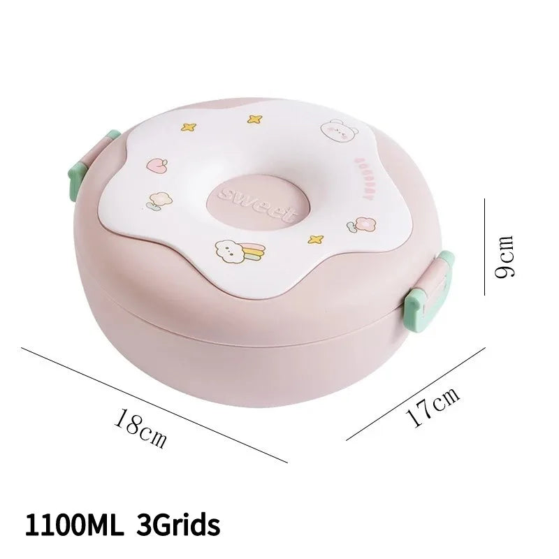 Cute Bear Lunch Box With Compartments Lunch Food Container