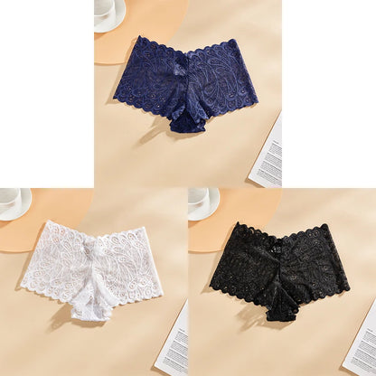 3PCS Mid-waist Lace Sexy Underwear Lingerie