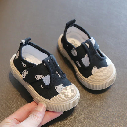 Square Mouth Casual Spring Cartoon Soft Sole Walking Canvas Shoe