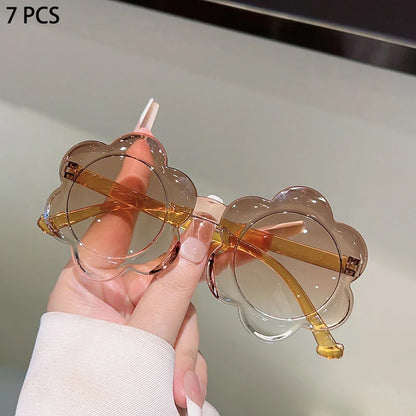 1/7 Pcs Flower Shaped Sunglasses