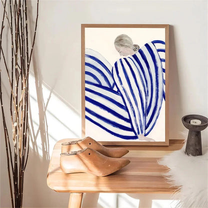 Abstract Line Geometry Curve Girl Posters Modern Classic Vintage Poster