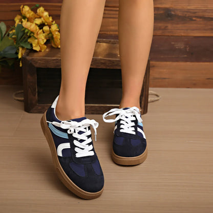 Flat Bottom Mixed Colors Rubber Sole Sneakers