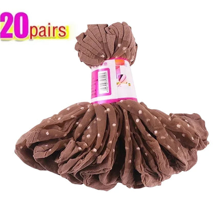 Silk Transparent Dot Lace Short Socks