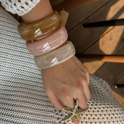 Resin Cuff Exaggerated Geometric Bracelet