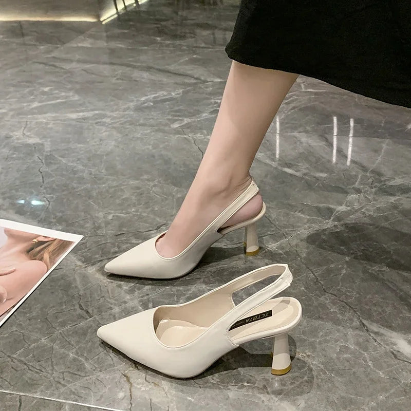 Stiletto Heel Shallow Mouth PU Sexy Sandals