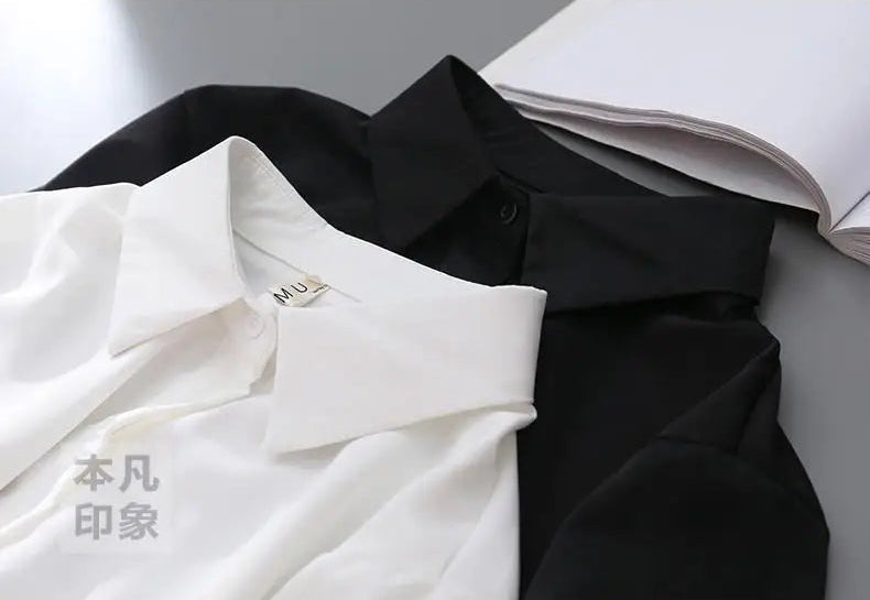 Blusas de oficina de manga larga tipo farol para mujer