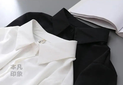 Blusas de oficina de manga larga tipo farol para mujer