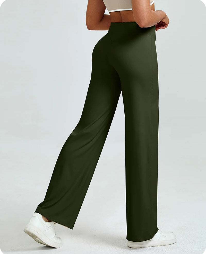 High Waisted Straight Leg Yoga Pants