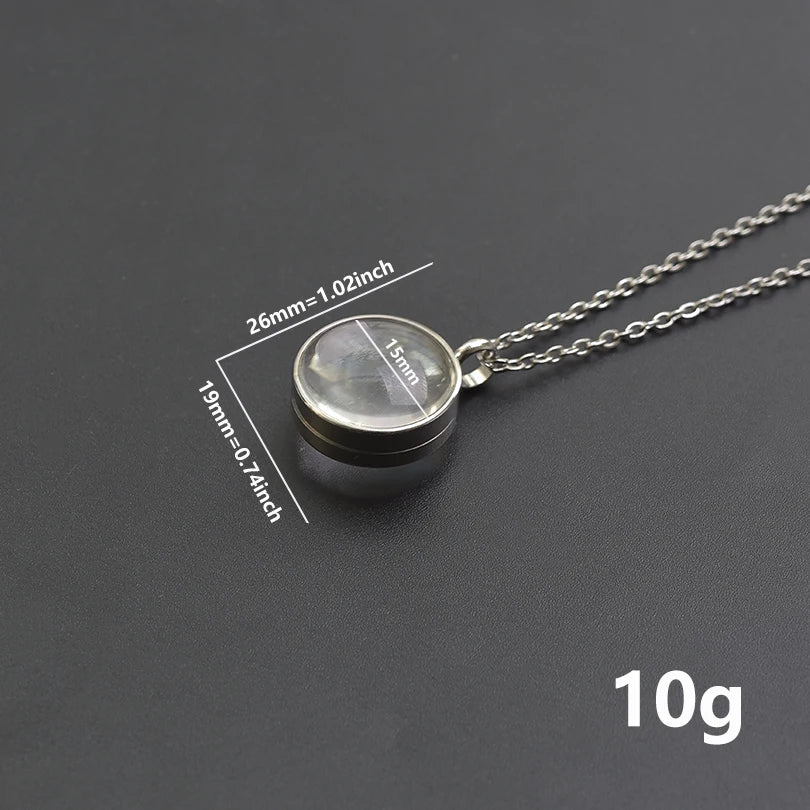 1Pc 10-45mm Round Memory Coin Bezel Locket Pendant Necklaces