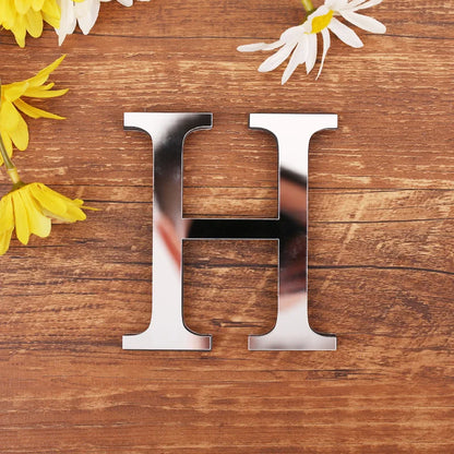 Silver Letter Acrylic 3D Mirror Wall Sticker