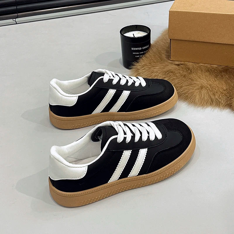Casual Lace Up Flats Tennis  Walking Sneakers