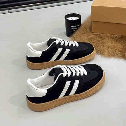 Casual Lace Up Flats Tennis  Walking Sneakers