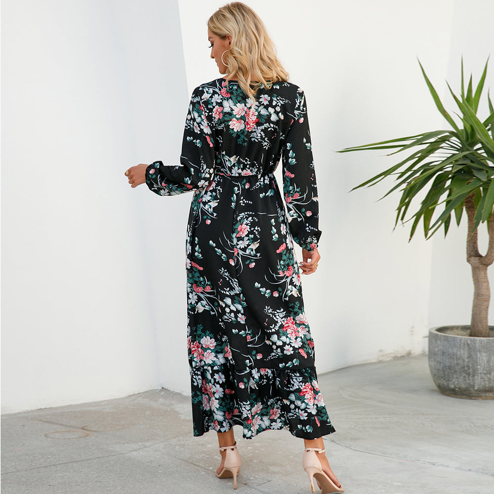 Maxi Bohemian Full Sleeve High Waist Chiffon Long Dress