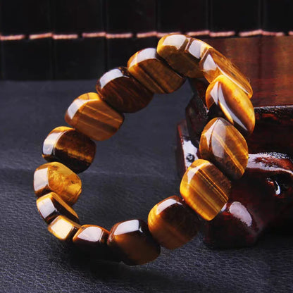 Natural Tiger Eye Stone Square Handmade Reiki Healing Meditation Bangles Bracelets